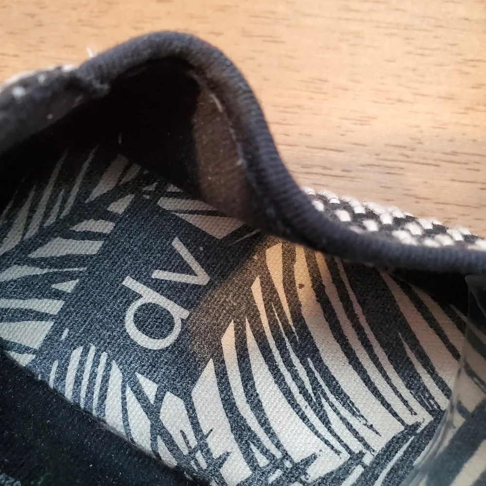 Dolce Vita Black & White Woven Espadrille Slip-Ons